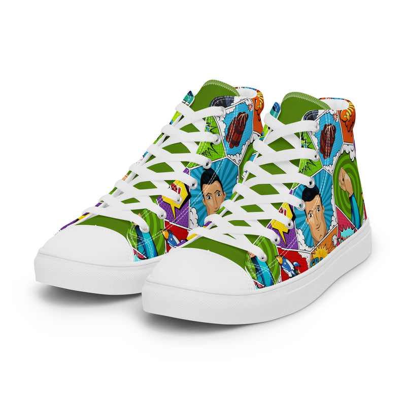 Pop Art Hero High Top #213 - Close Up Detail | HA!LO Canvas Sneakers