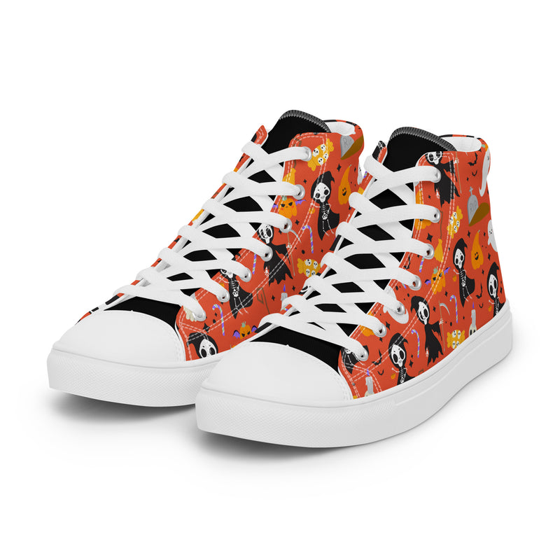Orange Halloween High Top #232 - Back View | HA!LO Canvas Sneakers