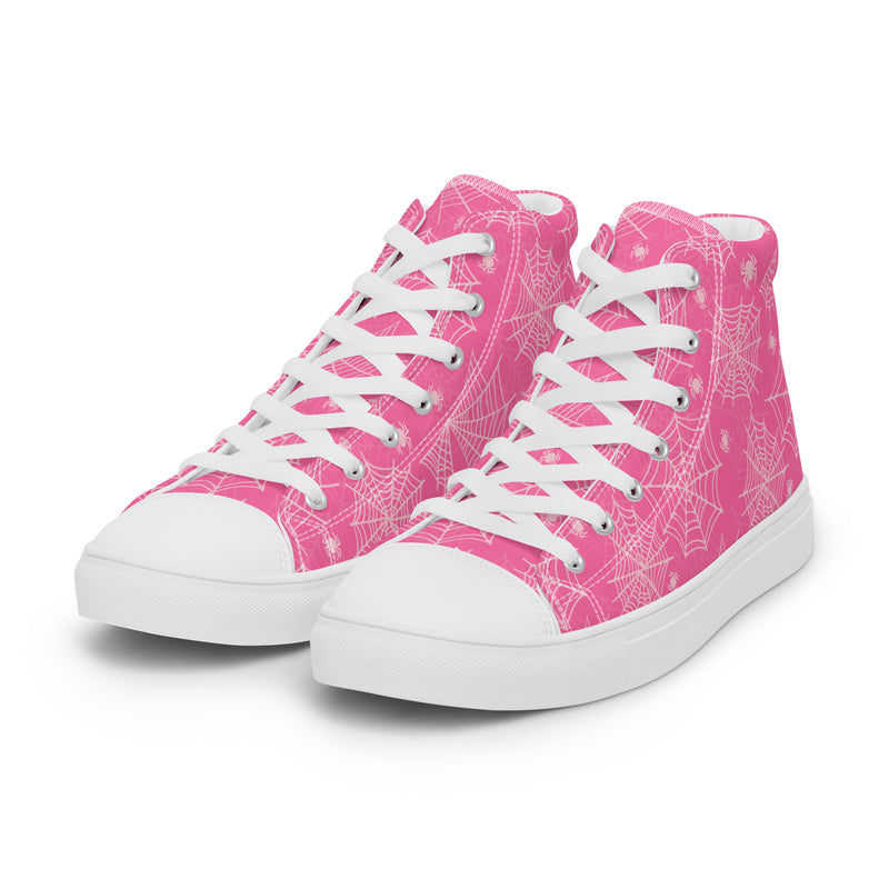 Pink Snowflake High Top #241 - Back View | HA!LO Canvas Sneakers