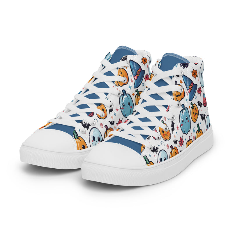 Halloween Pumpkin High Top #242 - Back View | HA!LO Canvas Sneakers