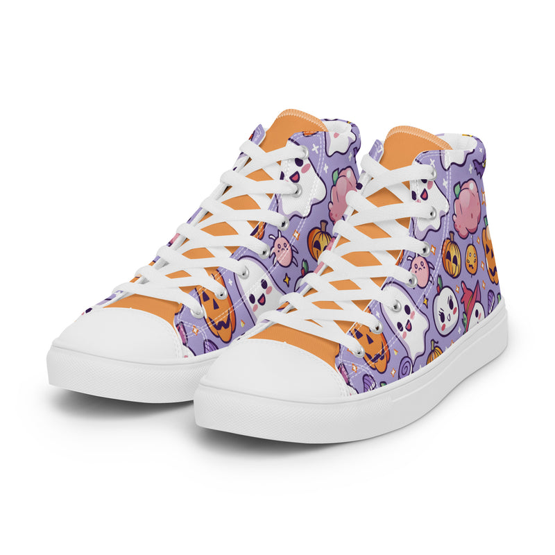 Purple Halloween High Top #243 - Back View | HA!LO Canvas Sneakers