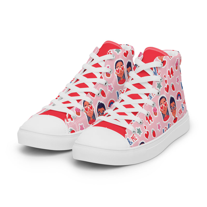 Valentine Girl High Top #259 - Back View | HA!LO Canvas Sneakers