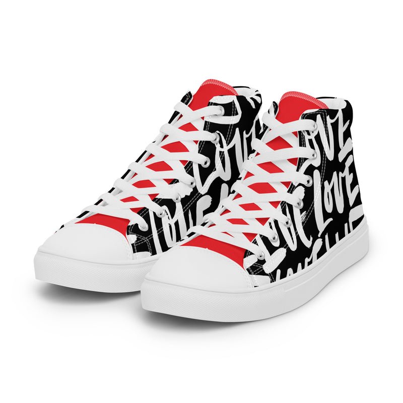 Love Typography High Top #260 - Back View | HA!LO Canvas Sneakers
