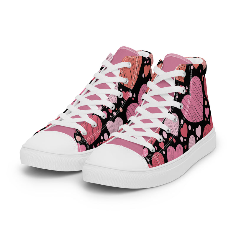 Heart Collage High Top #263 - Back View | HA!LO Canvas Sneakers