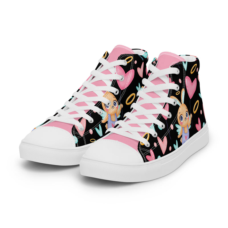 Cupid Heart High Top #268 - Back View | HA!LO Canvas Sneakers