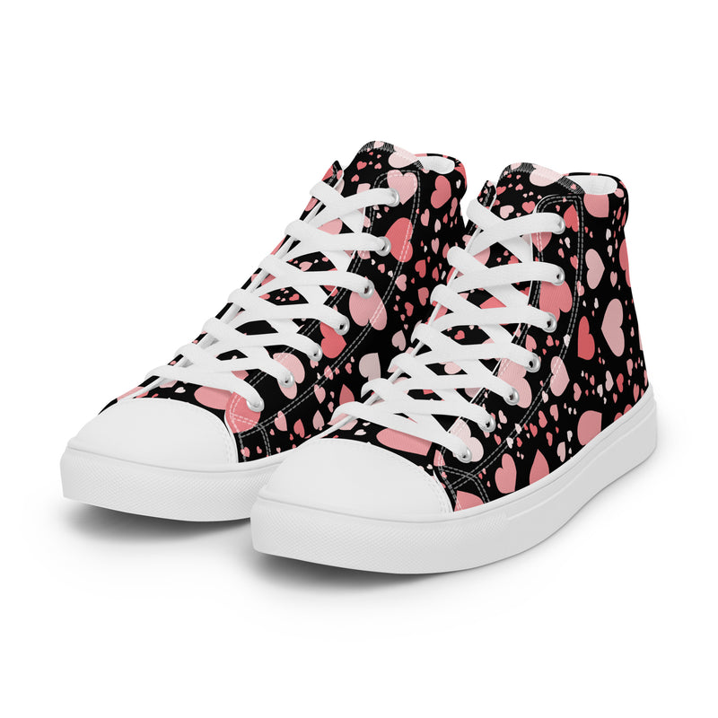 Valentine Stripe High Top #273 - Back View | HA!LO Canvas Sneakers