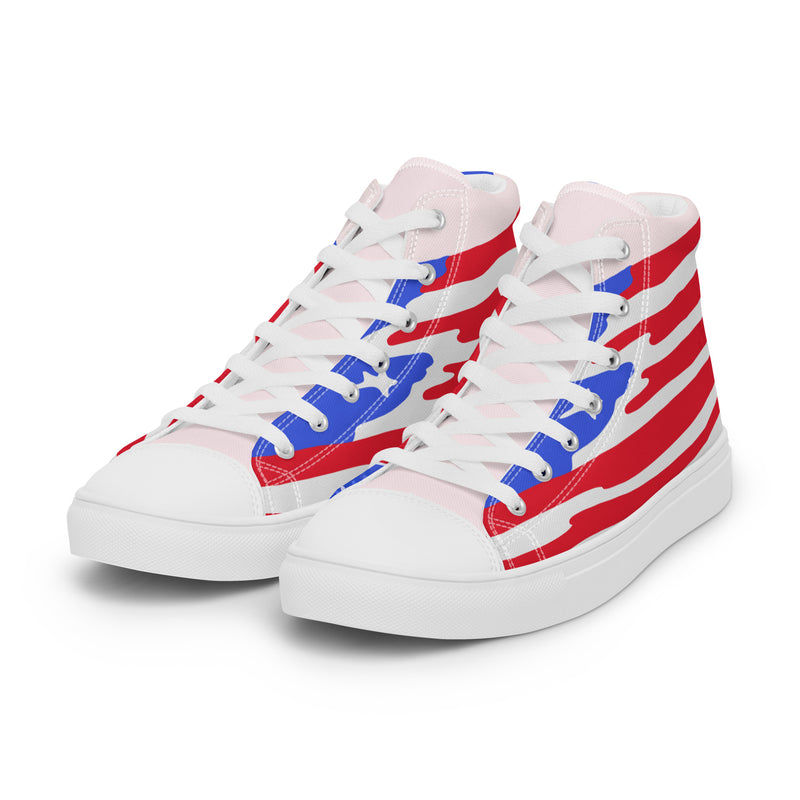 Stars Stripes High Top #292 - Back View | HA!LO Canvas Sneakers