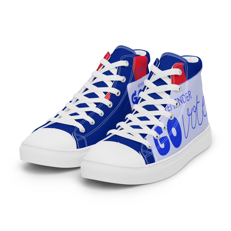 Go Vote High Top #293 - Back View | HA!LO Canvas Sneakers