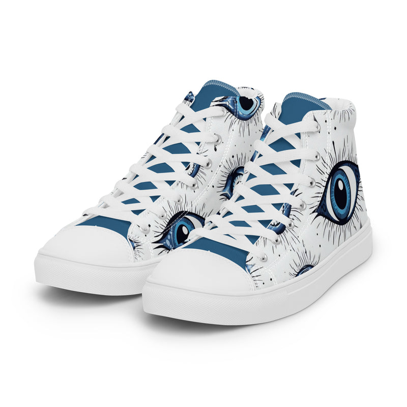 Evil Eye High Top #342 - Front View | HA!LO Canvas Sneakers