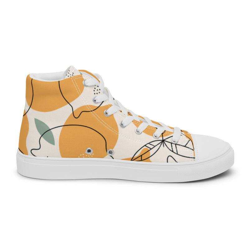 Citrus Orange High Top #9 - Angled View | HA!LO Canvas Sneakers