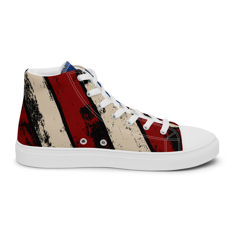 American Flag High Top #50 - Angled View | HA!LO Canvas Sneakers