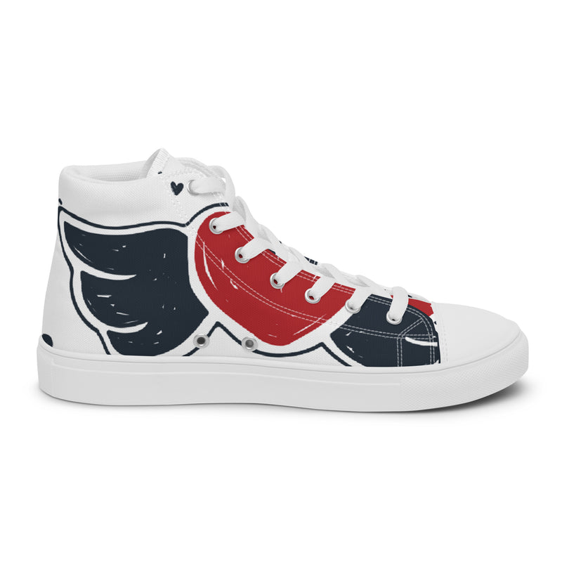 Love Text High Top #59 - Angled View | HA!LO Canvas Sneakers