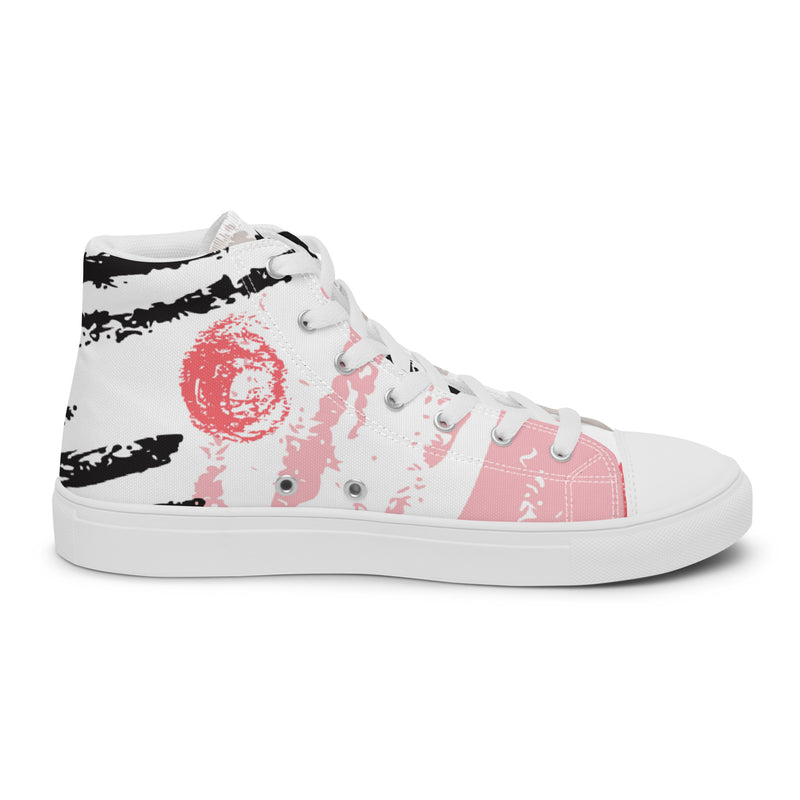 Brush Stroke High Top #61 - Angled View | HA!LO Canvas Sneakers