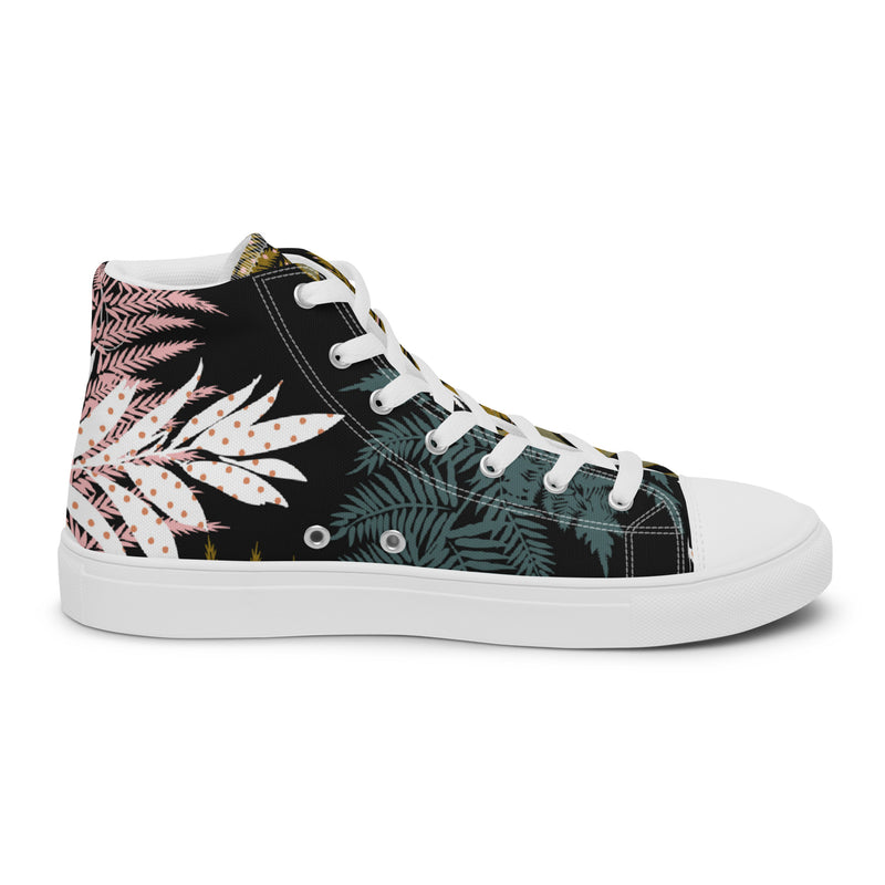 Gold Fern High Top #64 - Angled View | HA!LO Canvas Sneakers