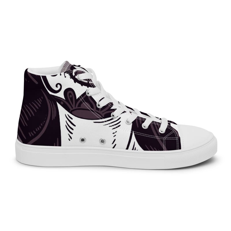 Sugar Skull Art High Top #81 - Angled View | HA!LO Canvas Sneakers