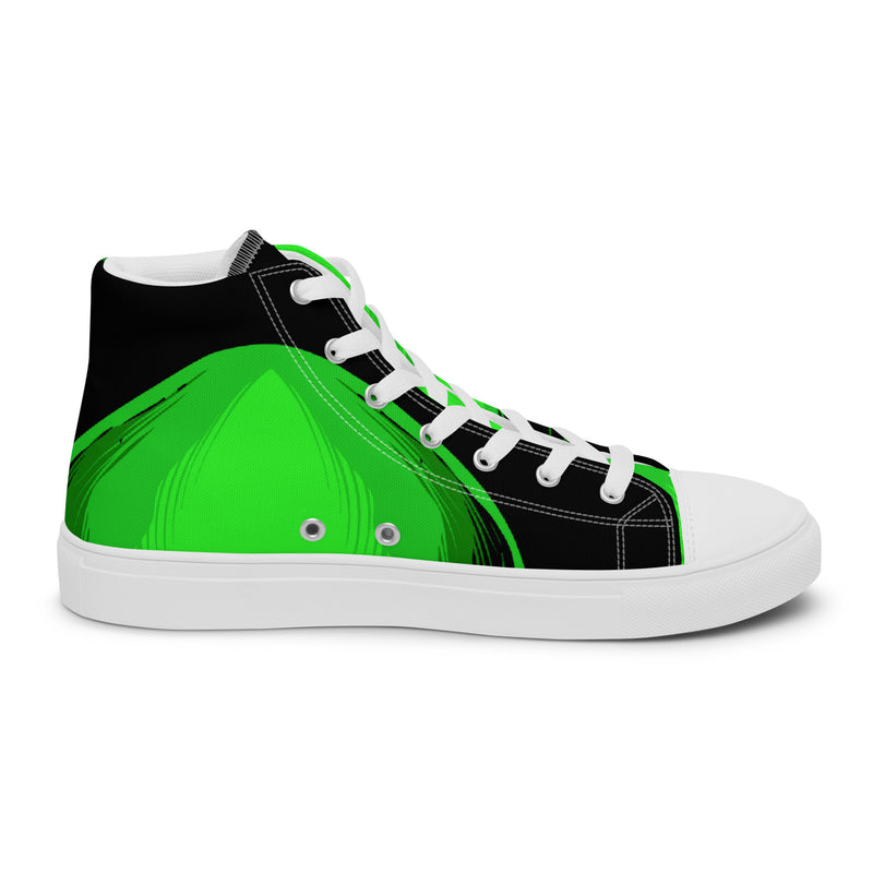 Green Smoke High Top #85 - Angled View | HA!LO Canvas Sneakers