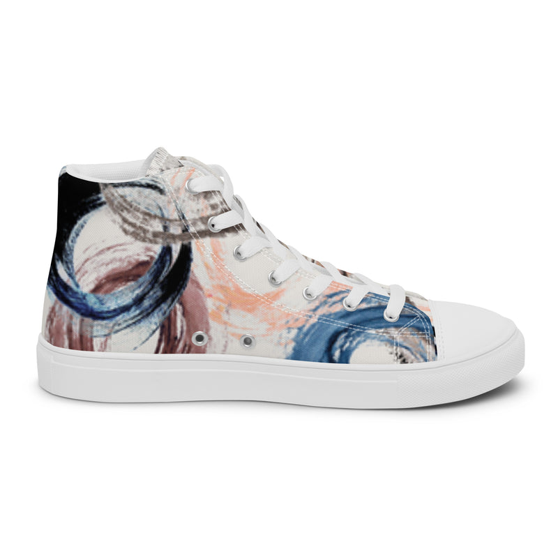 Marble Swirl High Top #97 - Angled View | HA!LO Canvas Sneakers