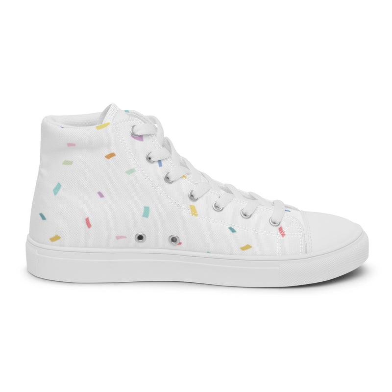 Confetti Sprinkle High Top #101 - Angled View | HA!LO Canvas Sneakers