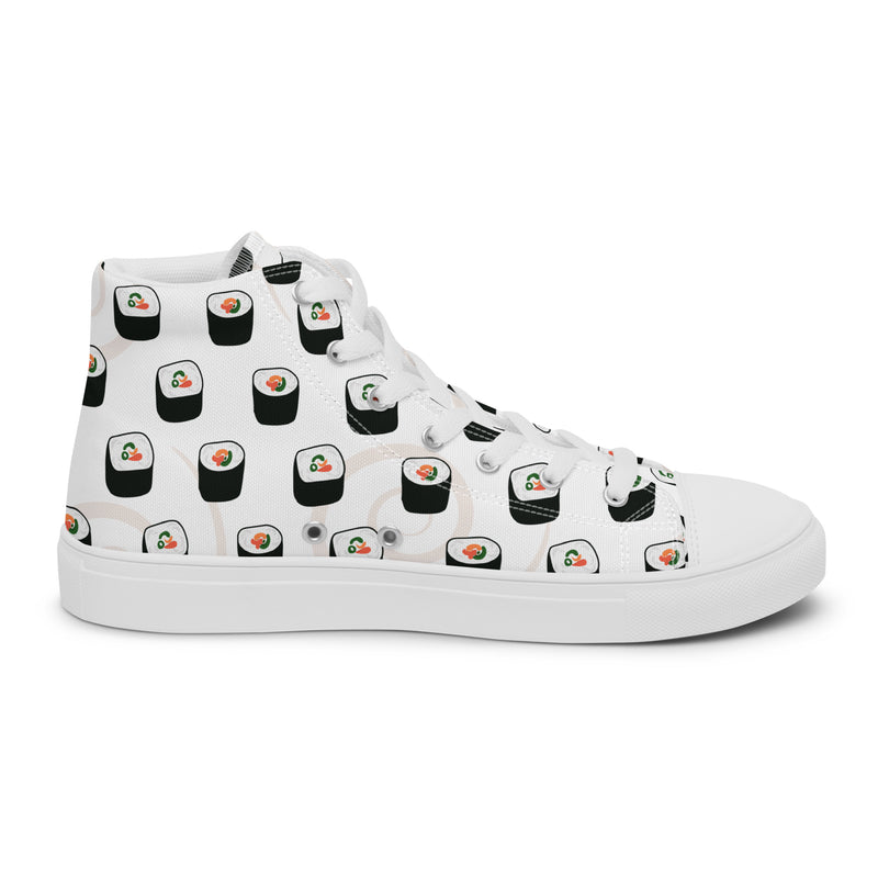 Sushi Roll High Top #124 - Angled View | HA!LO Canvas Sneakers