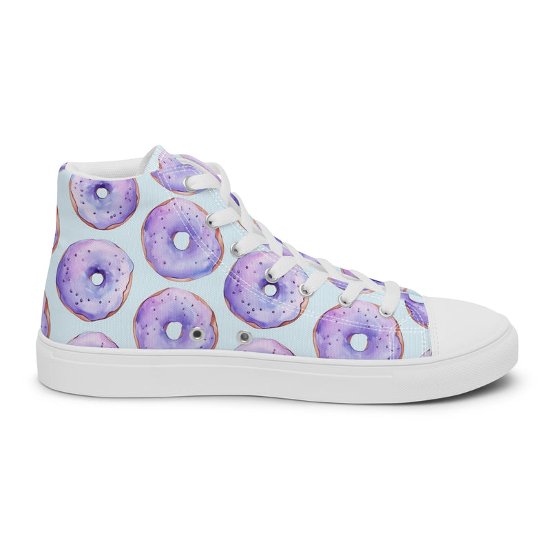 Purple Donut High Top #125 - Angled View | HA!LO Canvas Sneakers
