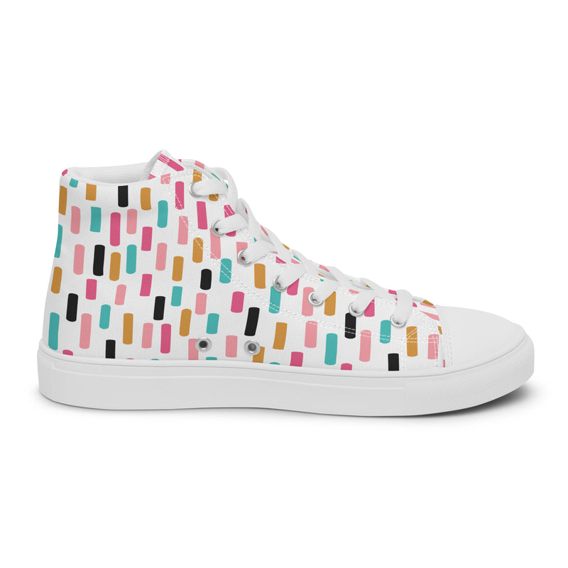 Color Block High Top #134 - Angled View | HA!LO Canvas Sneakers