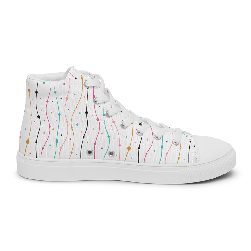 Confetti Rain High Top #137 - Angled View | HA!LO Canvas Sneakers