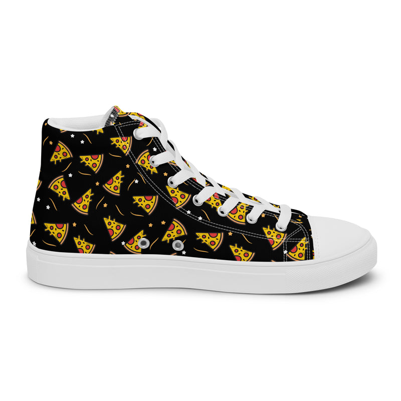 Dark Pizza High Top #194 - Angled View | HA!LO Canvas Sneakers