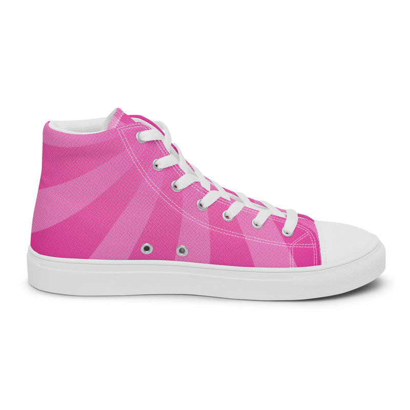 Pink Buffalo High Top #217 - Angled View | HA!LO Canvas Sneakers