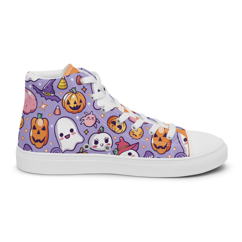 Purple Halloween High Top #243 - Angled View | HA!LO Canvas Sneakers