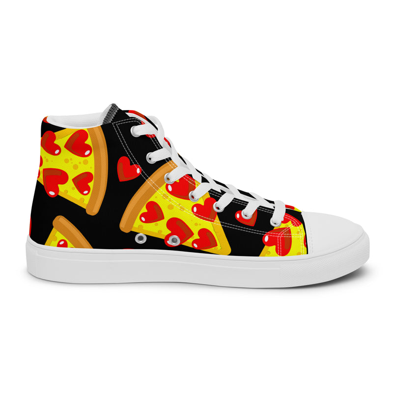 Pizza Heart High Top #258 - Angled View | HA!LO Canvas Sneakers