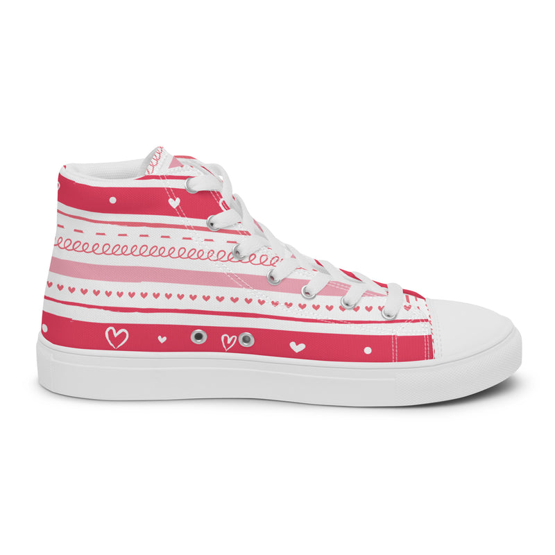 Love Letter High Top #269 - Angled View | HA!LO Canvas Sneakers