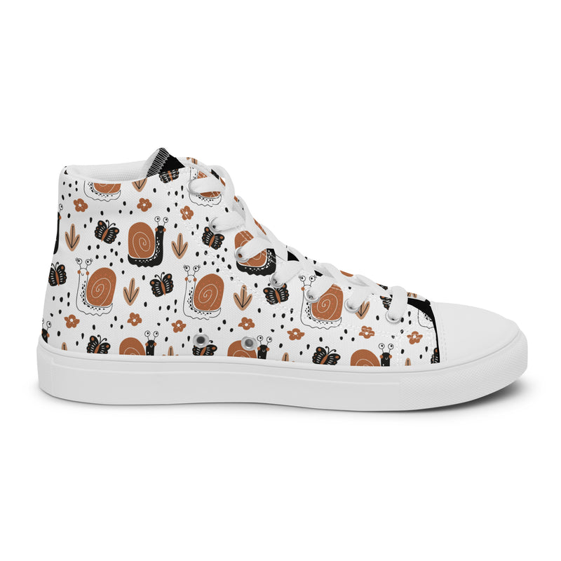 Coffee Cup High Top #280 - Angled View | HA!LO Canvas Sneakers
