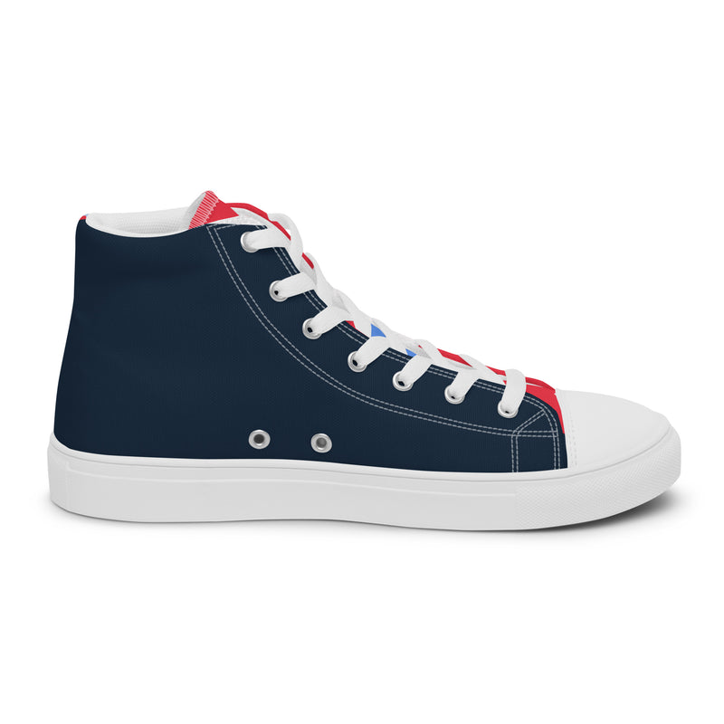 Vote Red High Top #296 - Angled View | HA!LO Canvas Sneakers