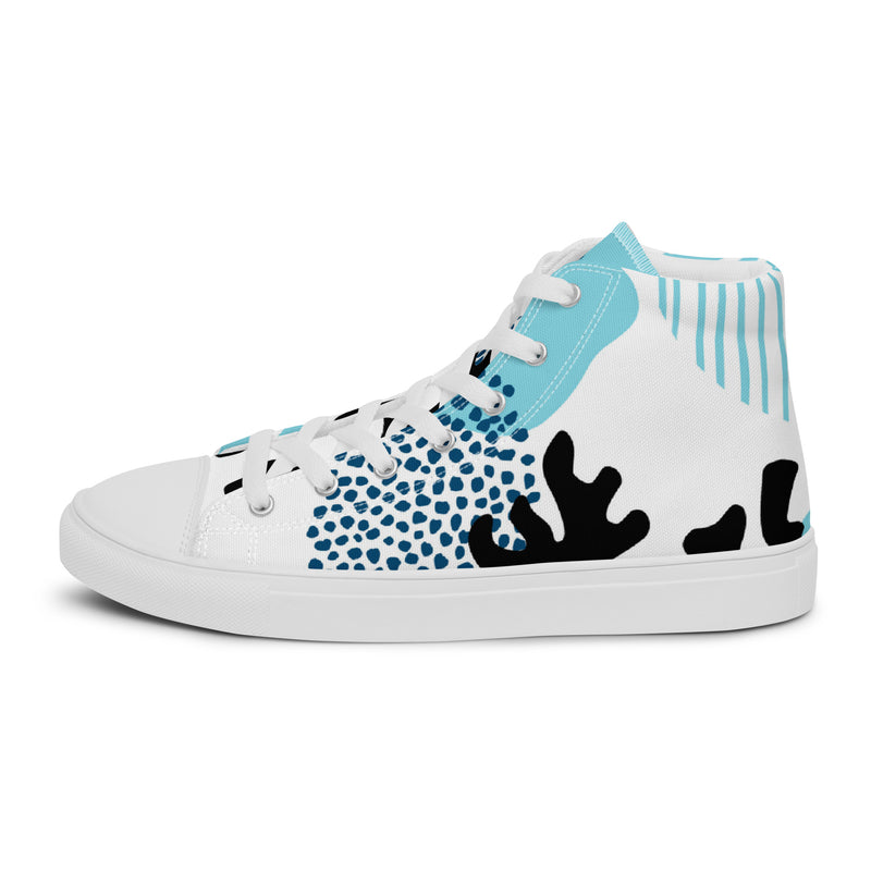 Blue Dot Abstract High Top #57 - Sole Detail | HA!LO Canvas Sneakers