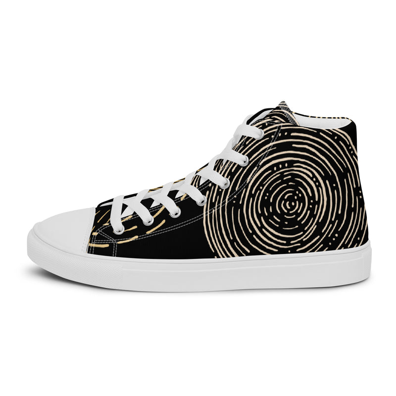 Black Gold Spiral High Top #62 - Sole Detail | HA!LO Canvas Sneakers