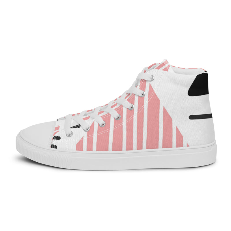 Pink Stripe Dot High Top #63 - Sole Detail | HA!LO Canvas Sneakers