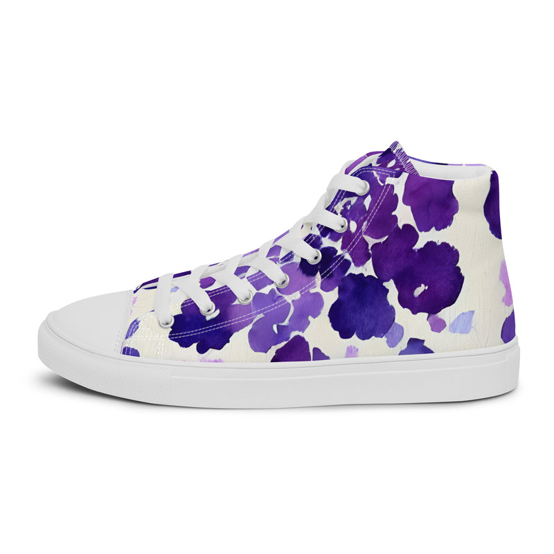 Purple Watercolor High Top #74 - Sole Detail | HA!LO Canvas Sneakers