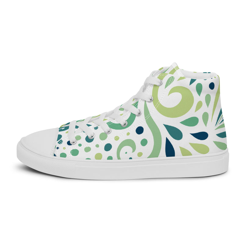 Green Swirl High Top #77 - Sole Detail | HA!LO Canvas Sneakers
