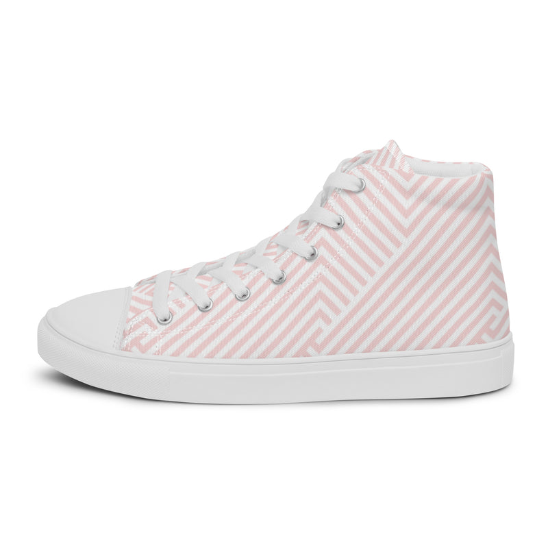 Pink Herringbone High Top #95 - Sole Detail | HA!LO Canvas Sneakers