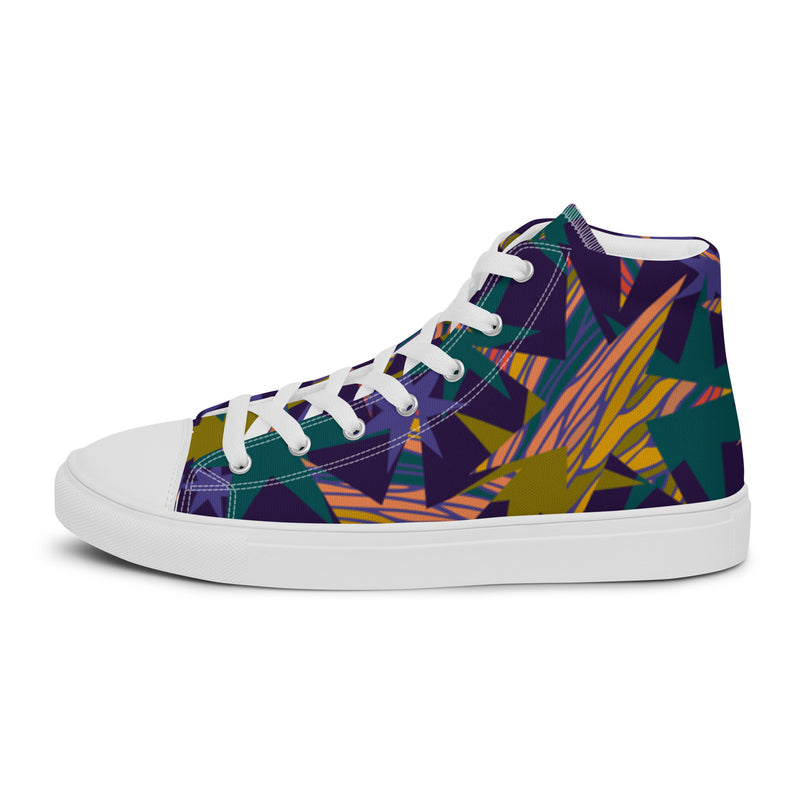 Abstract Tropical High Top #113 - Sole Detail | HA!LO Canvas Sneakers
