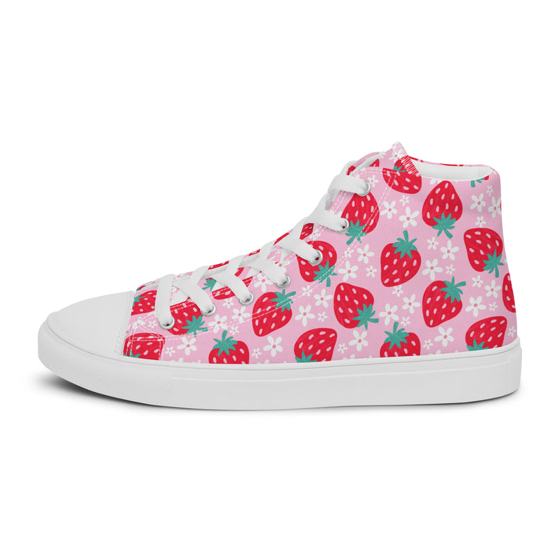 Red Strawberry High Top #120 - Sole Detail | HA!LO Canvas Sneakers