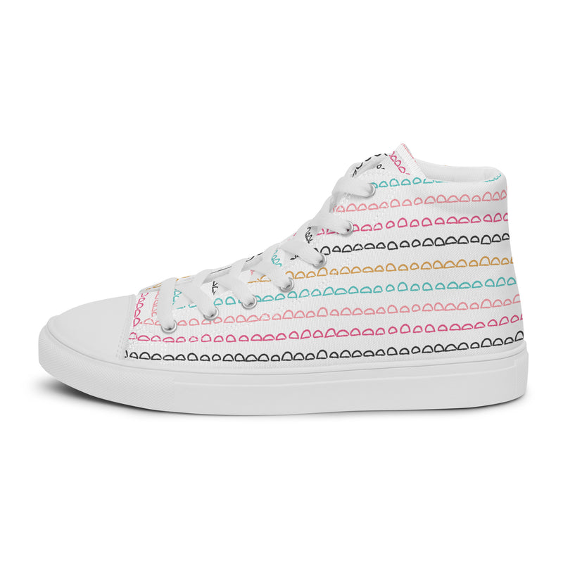 Pink Stitch Row High Top #128 - Sole Detail | HA!LO Canvas Sneakers