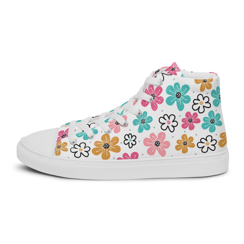 Retro Flower High Top #133 - Sole Detail | HA!LO Canvas Sneakers