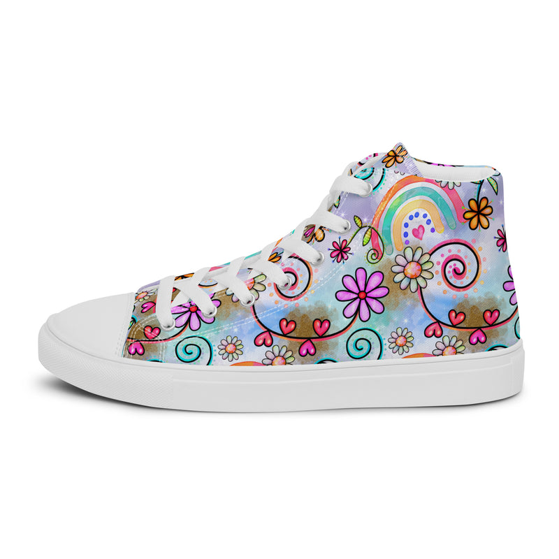 Rainbow Flower High Top #155 - Sole Detail | HA!LO Canvas Sneakers