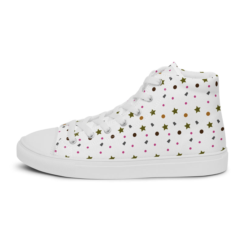 Gold Star Scatter High Top #168 - Sole Detail | HA!LO Canvas Sneakers