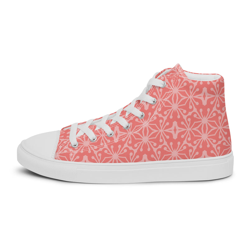 Coral Geometric High Top #180 - Sole Detail | HA!LO Canvas Sneakers