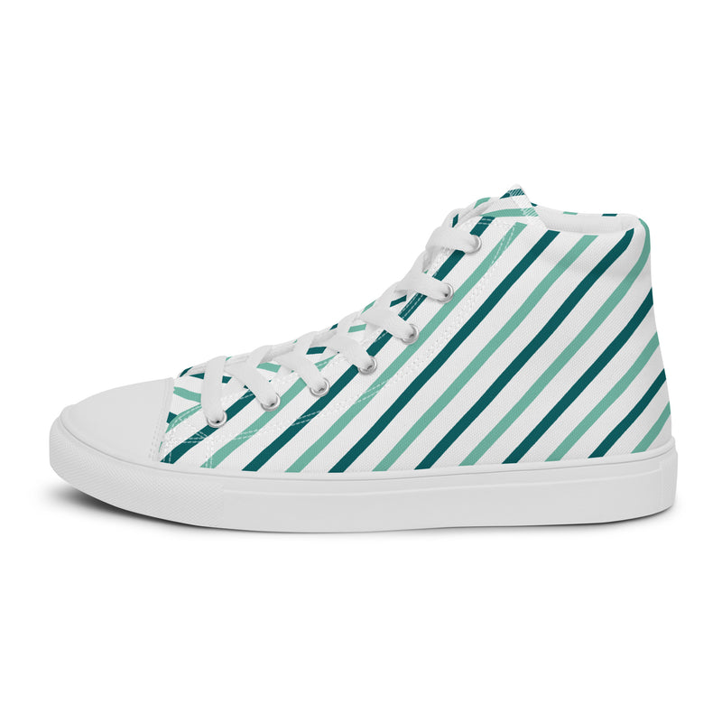 Green Stripe High Top #202 - Sole Detail | HA!LO Canvas Sneakers