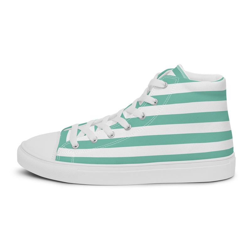 Mint Stripe High Top #206 - Sole Detail | HA!LO Canvas Sneakers