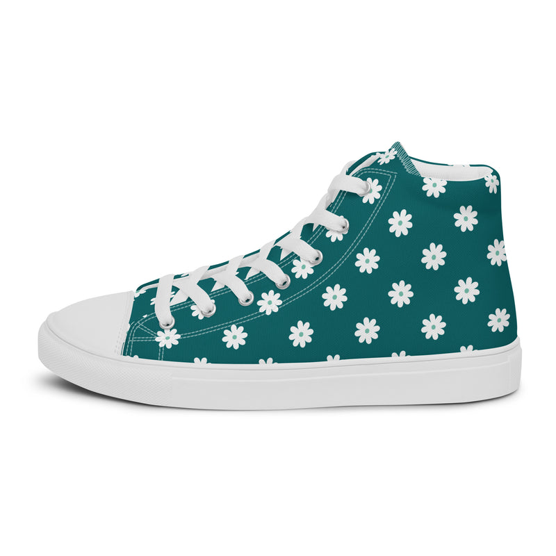Teal Daisy High Top #207 - Sole Detail | HA!LO Canvas Sneakers