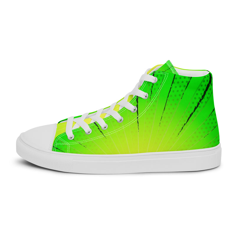 Neon Green High Top #214 - Sole Detail | HA!LO Canvas Sneakers